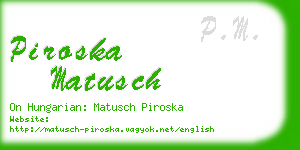 piroska matusch business card